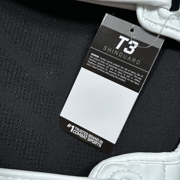 NWT Hayabusa T3 Striking Shin Guard Padded Faux Leather White Black MMA Large - Picture 8 of 11